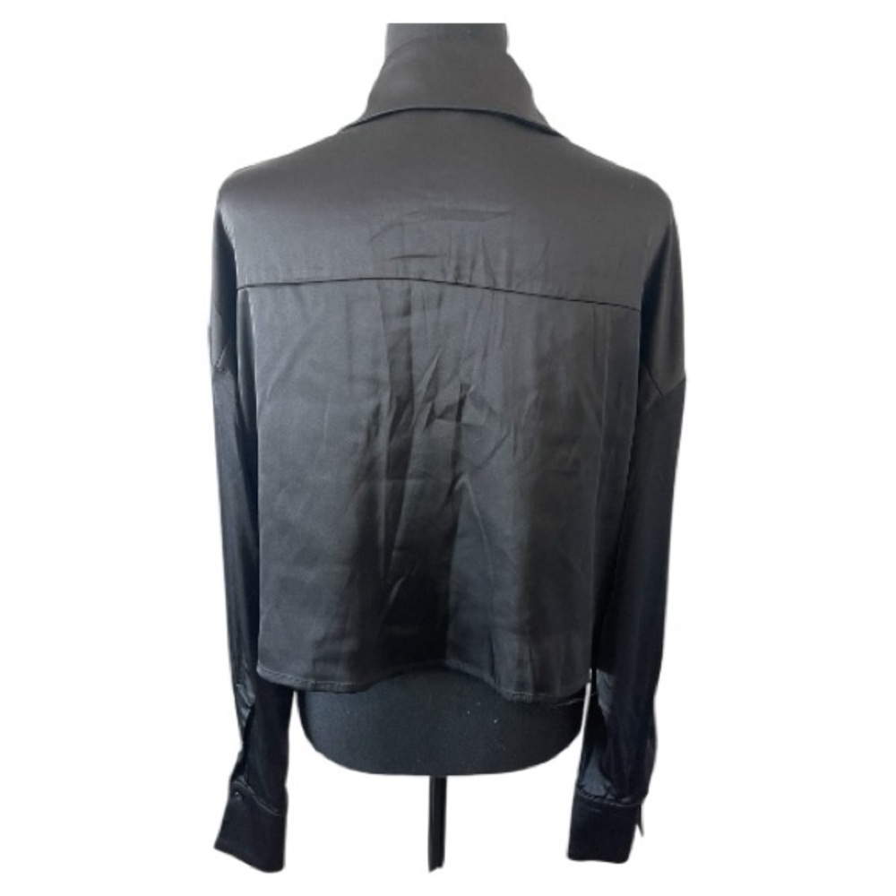 Walter Baker Satin Cropped Button-Down Blouse | Size XL l Poshmark - Picture 9 of 10
